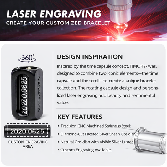 TIMORY B Black Agate & Lava Stone Bracelet