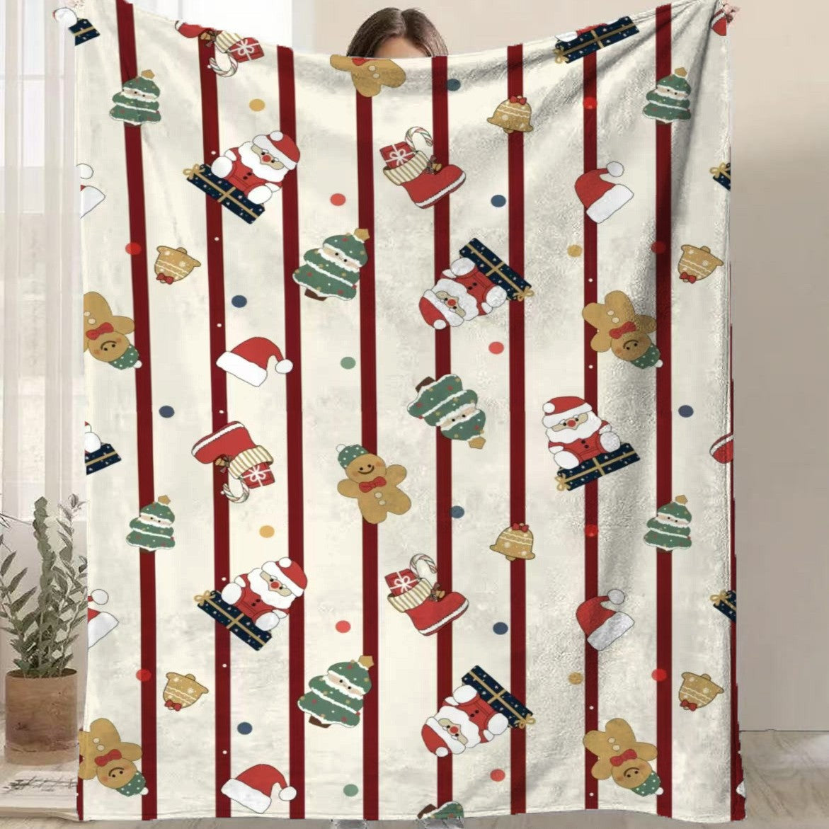Christmas Flannel Blanket – Warm, Thickened Holiday Throw for Cozy Winter Décor