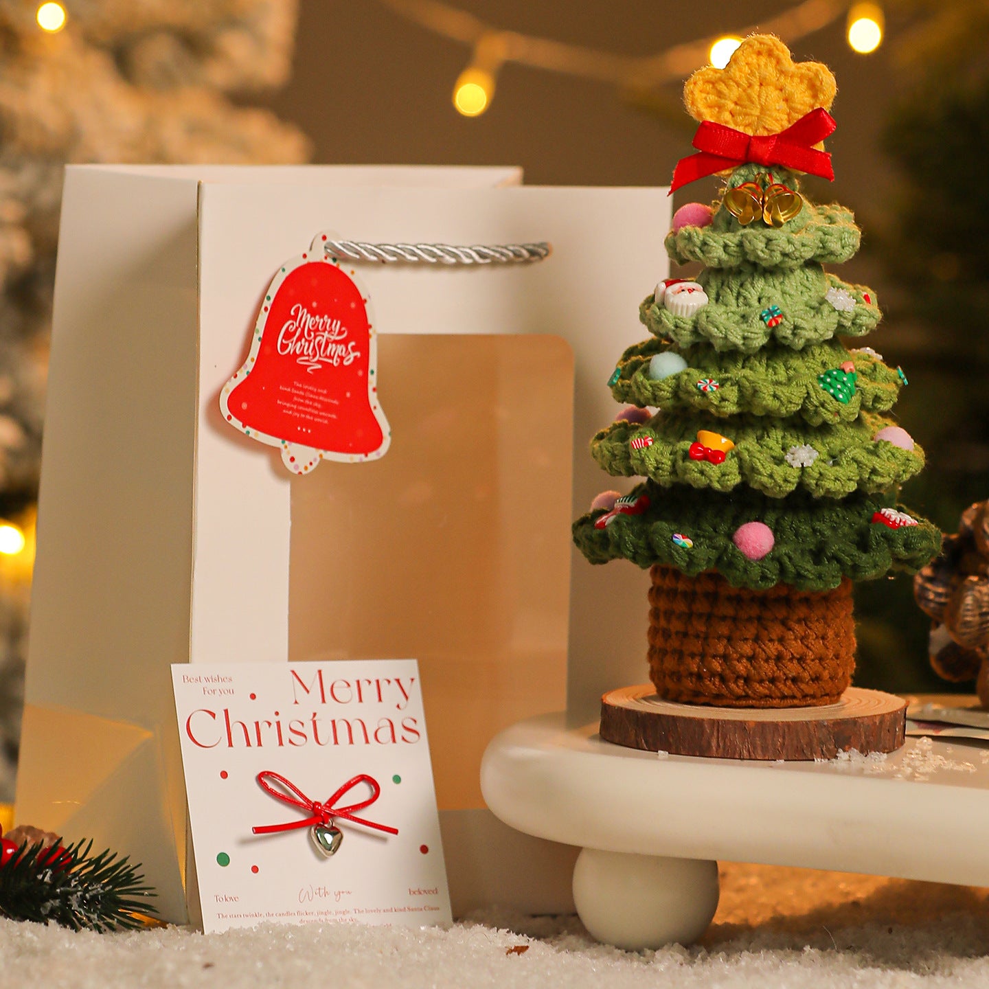 Handmade Yarn Christmas Tree – Crochet Holiday Decoration Gift