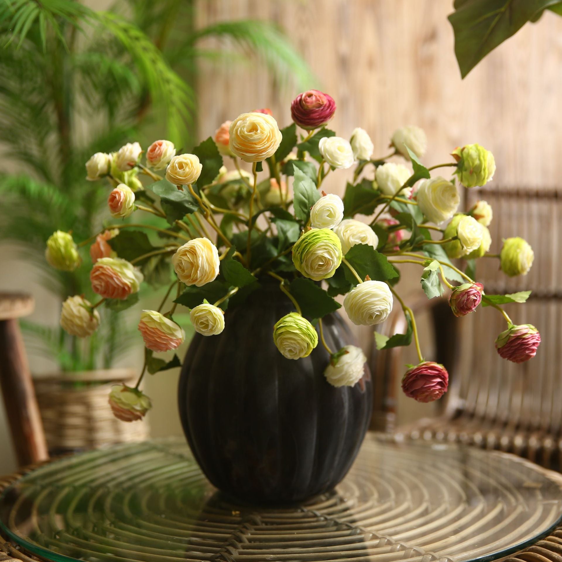 Artificial 3-Head Lotus Flower – Handmade Silk Floral Stem
