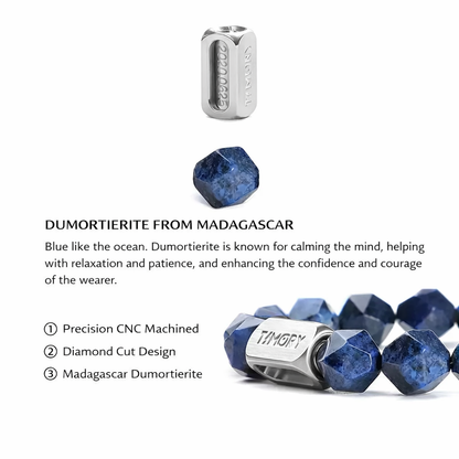 TIMORY Dumortierite Bracelet for Men | Time Capsule Minimalist Luxury Jewelry
