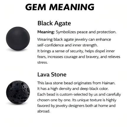 TIMORY B Black Agate & Lava Stone Bracelet