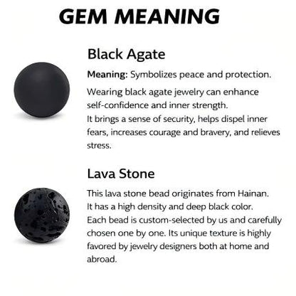 TIMORY B Black Agate & Lava Stone Bracelet