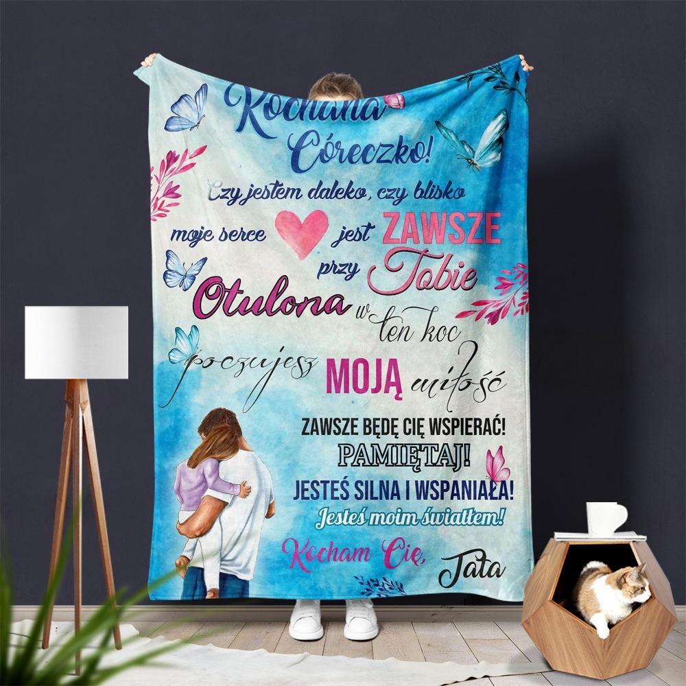 Flannel Printed Throw Blanket – “Letters of Love” Cozy Fleece Blanket