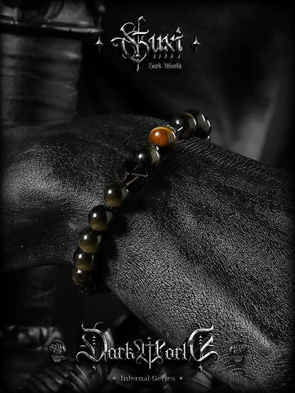 GUXI 【ZHAO】 Golden Obsidian Bracelet for Men  Minimal Power · Premium Presence