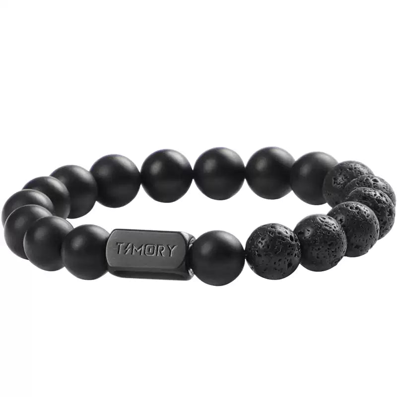 TIMORY B Black Agate & Lava Stone Bracelet