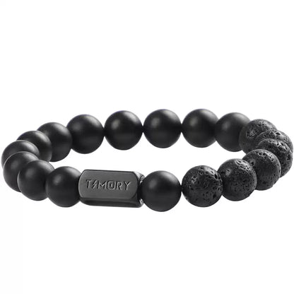 TIMORY B Black Agate & Lava Stone Bracelet