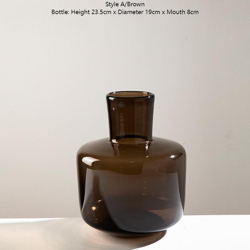 Heavy Brown Glass Vase – Italian Minimalist Art Design