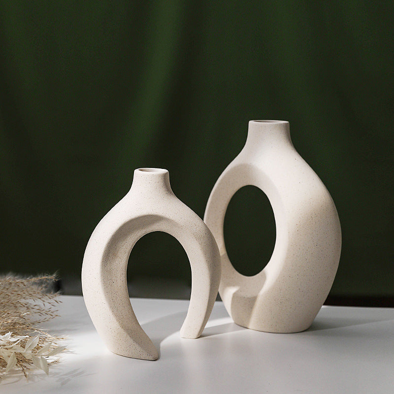 Embrace” Off-White Ceramic Vase – Handmade European Minimalist
