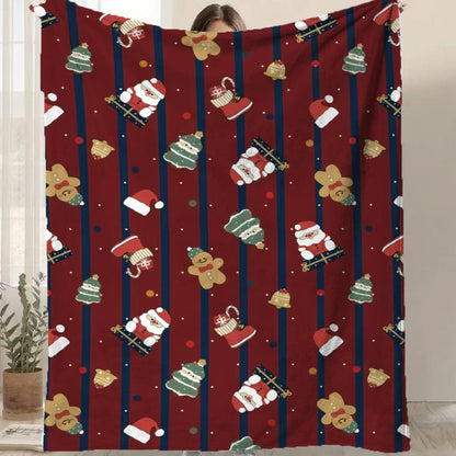 Christmas Flannel Blanket – Warm, Thickened Holiday Throw for Cozy Winter Décor