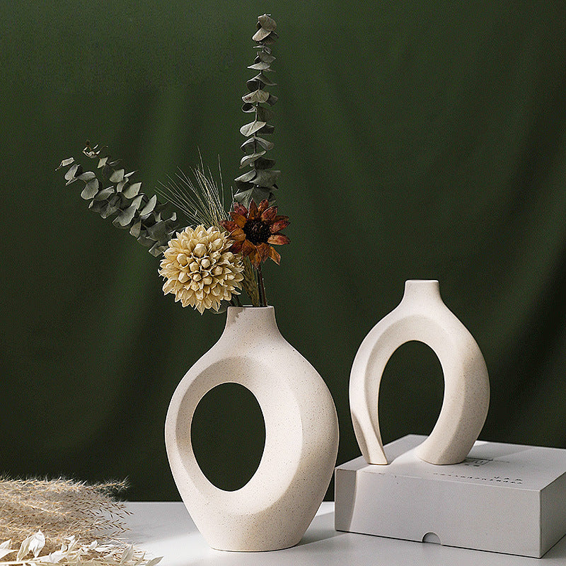 Embrace” Off-White Ceramic Vase – Handmade European Minimalist