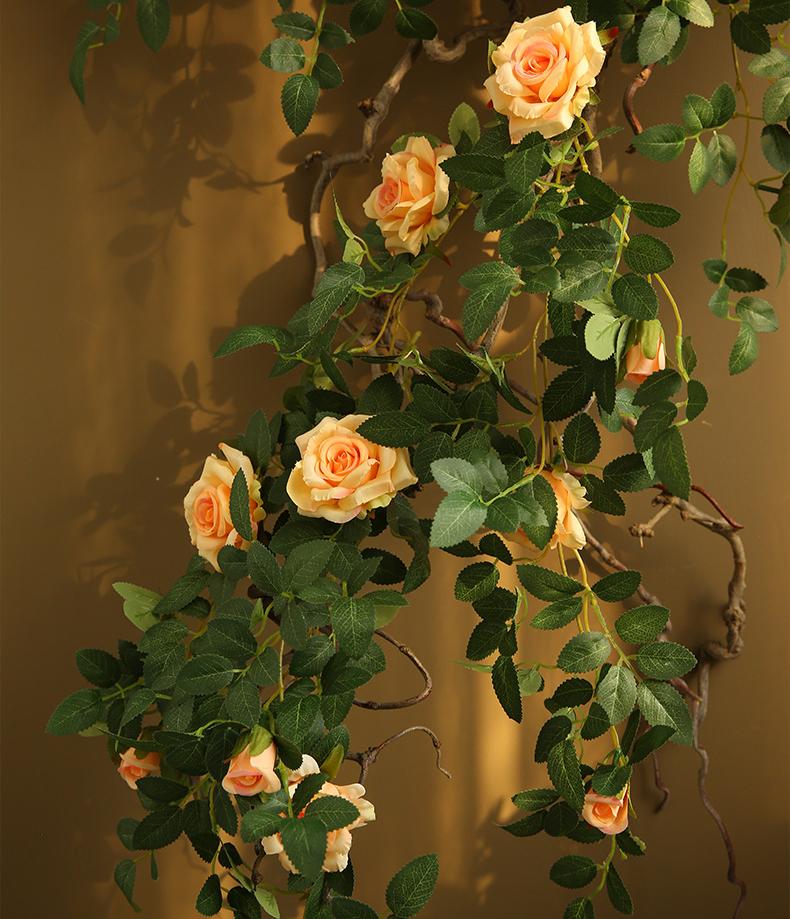 Artificial Climbing Rose Vine – Handmade Silk Flower Wall Hanging