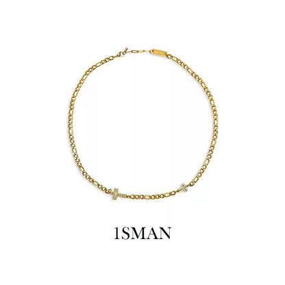 1sman Series – Original Double Cross Gold Pendant Necklace