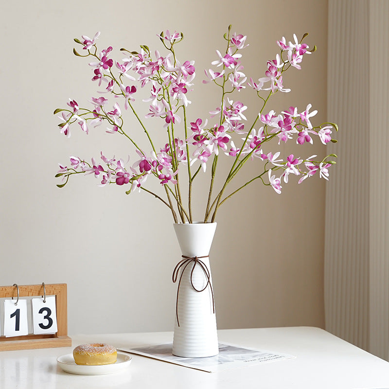 Artificial 3-Fork Butterfly Orchid – Handmade Silk Flower Stem