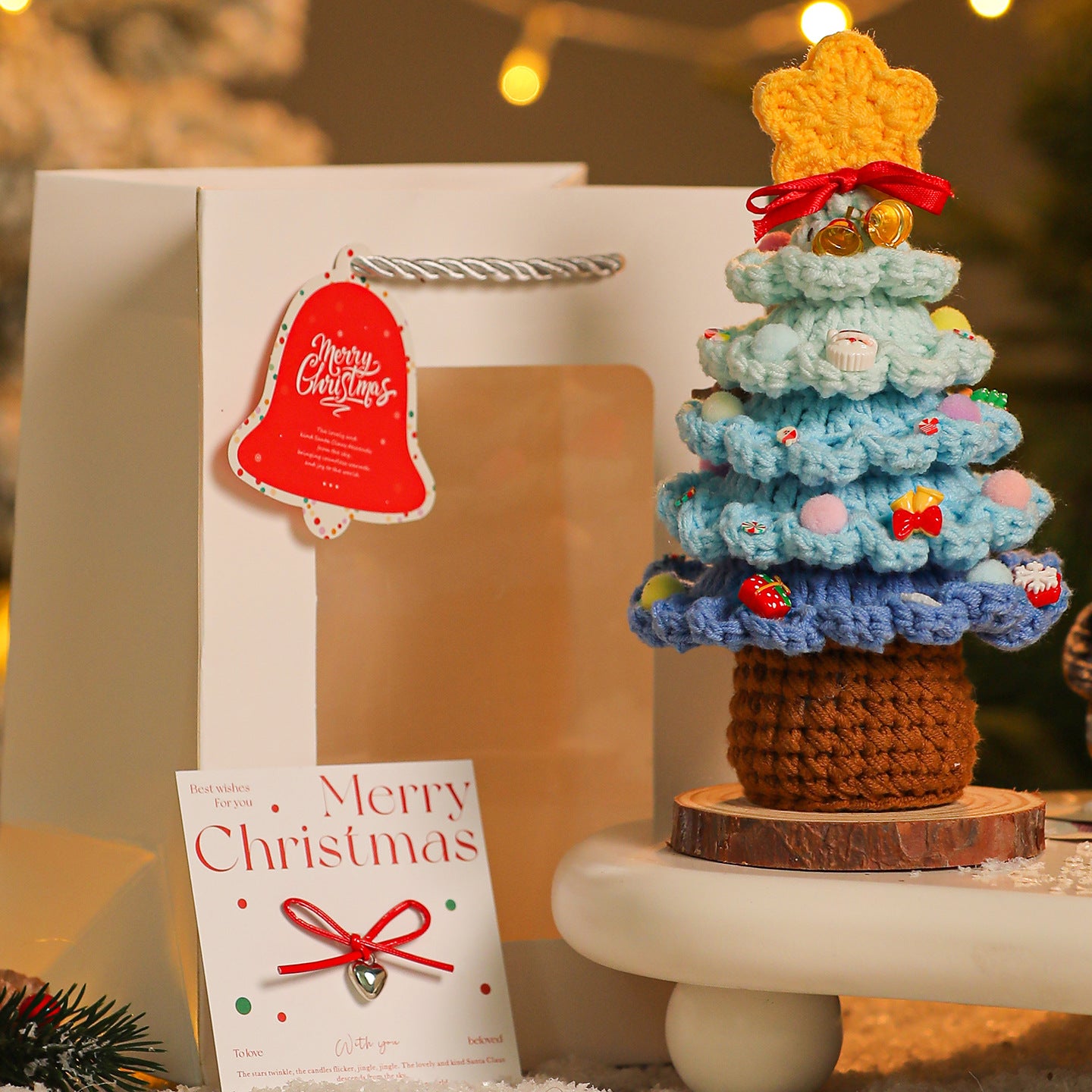 Handmade Yarn Christmas Tree – Crochet Holiday Decoration Gift
