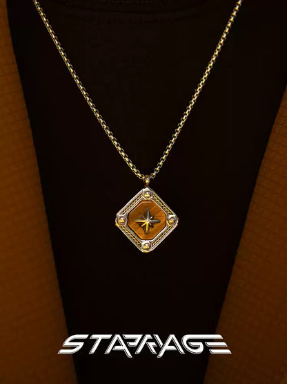STRRY AGE Series · Tiger’s Eye Octagram Pendant Necklace