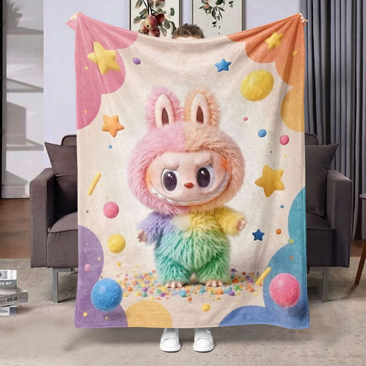 LabuBoo Flannel Blanket – All-Season Cartoon Tapestry Throw