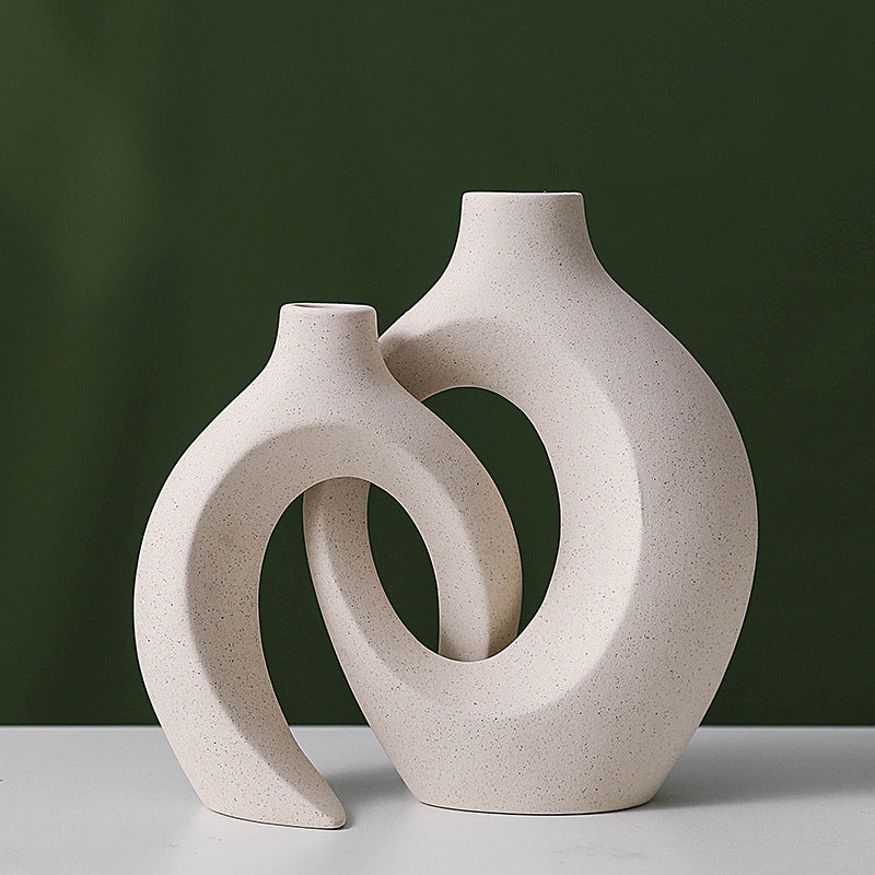 Embrace” Off-White Ceramic Vase – Handmade European Minimalist