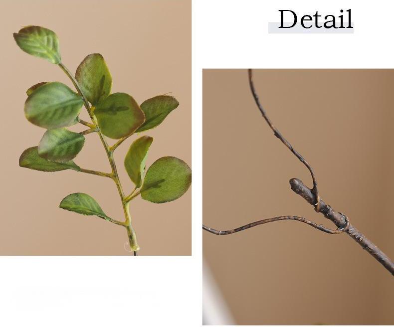 Artificial Autumn Branch – 3-Fork Short Stem with Fall Leaves