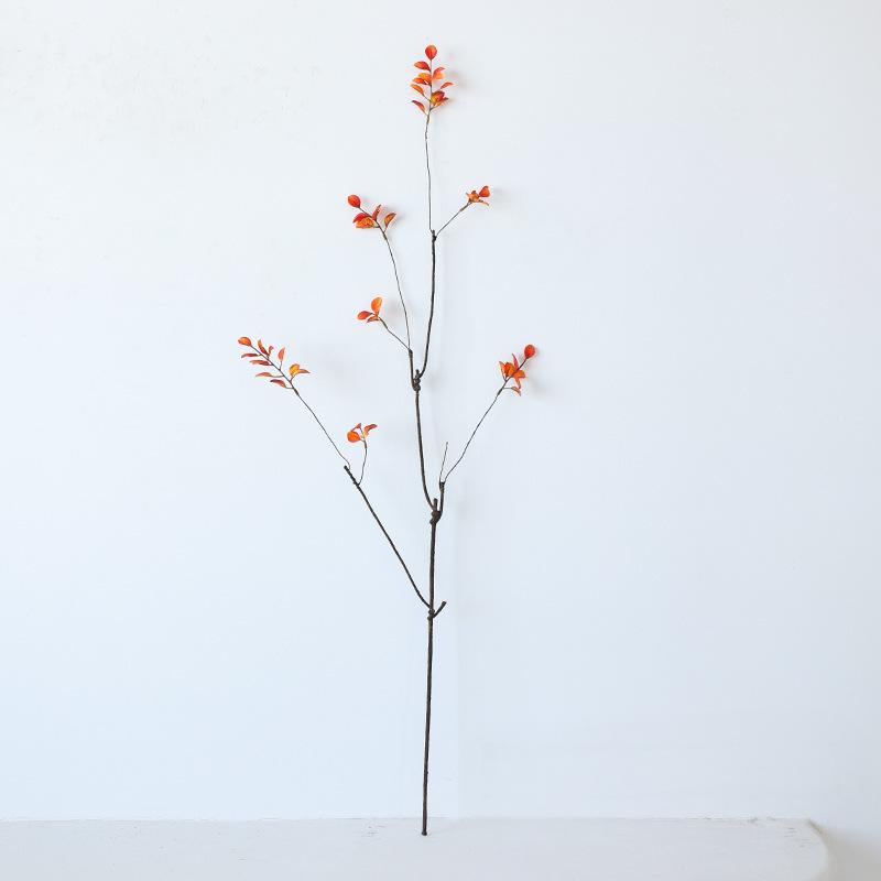 Artificial Autumn Branch – 3-Fork Short Stem with Fall Leaves