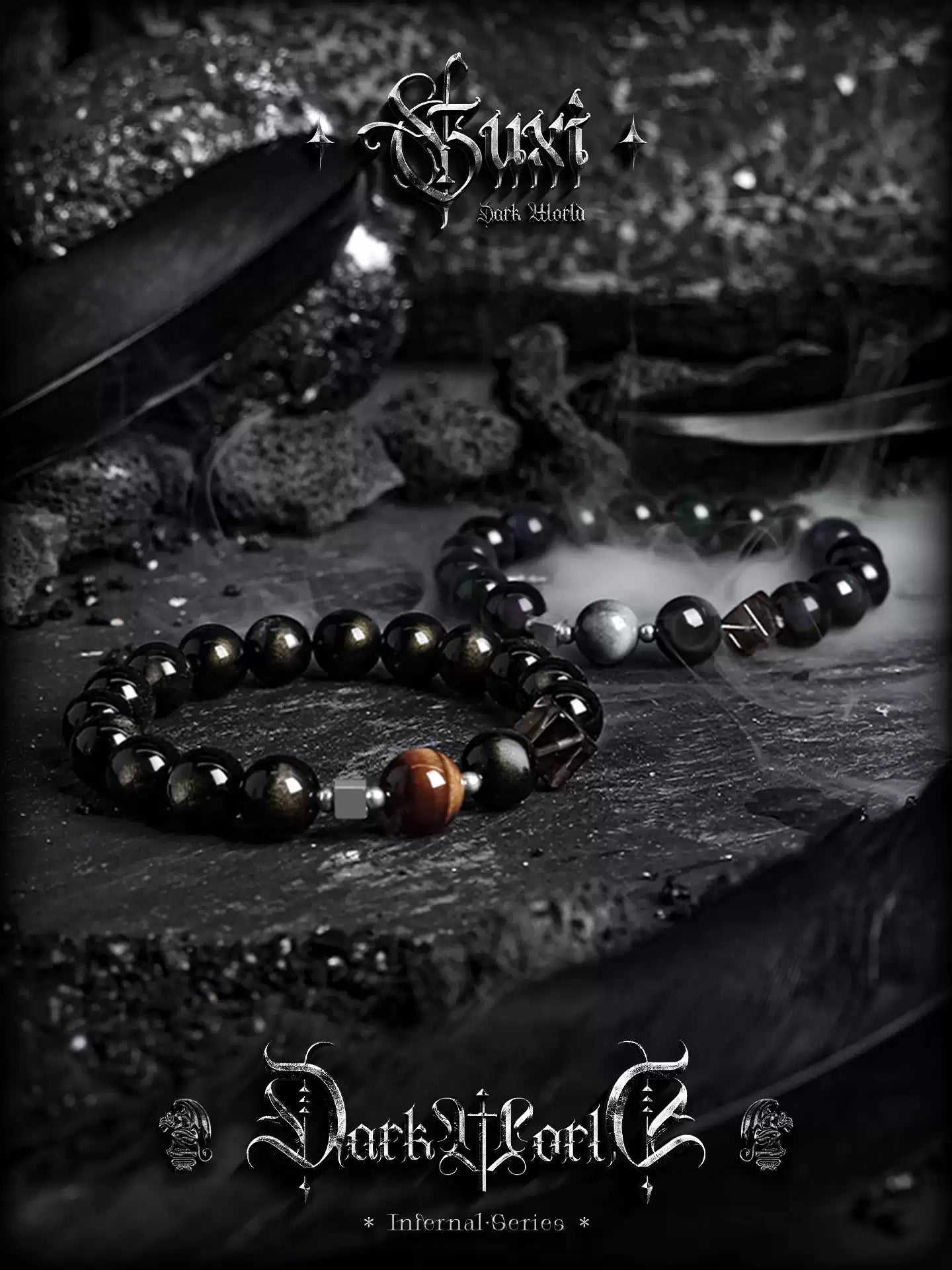 GUXI 【ZHAO】 Golden Obsidian Bracelet for Men  Minimal Power · Premium Presence