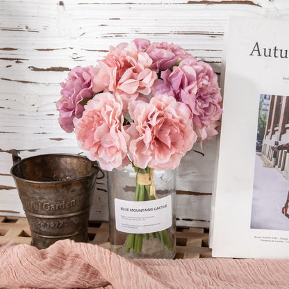 Artificial “Heavenly Fragrance” Hydrangea Peony Bouquet – Handmade Silk Flowers