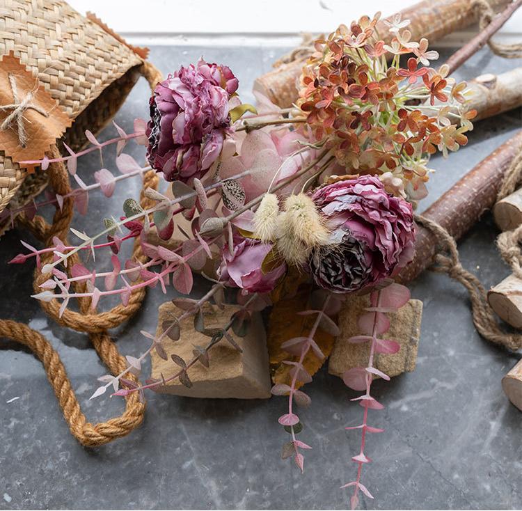 Artificial “Woodland Rose Bouquet” – Handmade Fabric Flower Arrangement