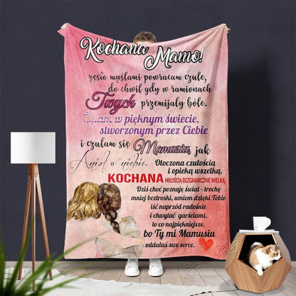 Flannel Printed Throw Blanket – “Letters of Love” Cozy Fleece Blanket