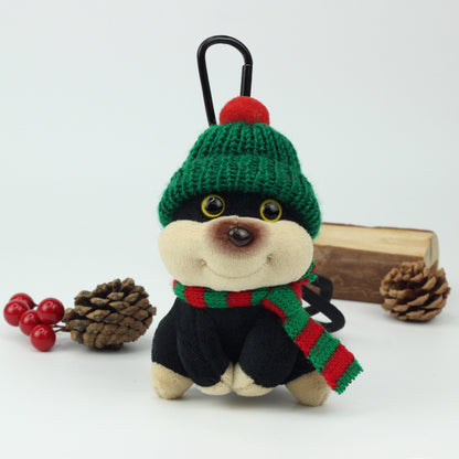 Christmas Bee Dog Plush Keychain – Cute Puppy Holiday Bag Charm