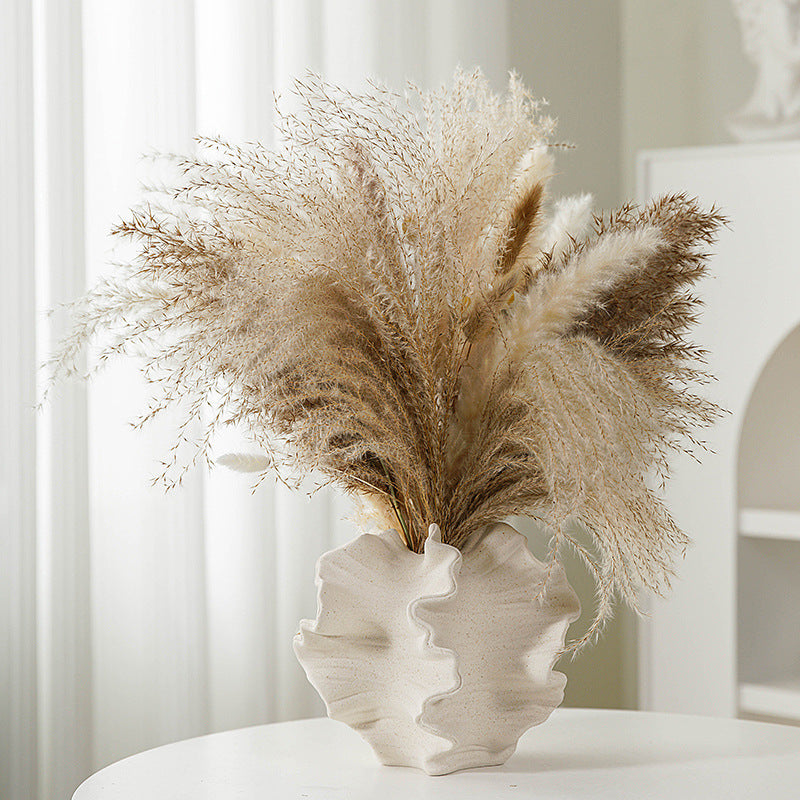 Illusion” Matte White Ceramic Vase – Handmade Minimalist Art