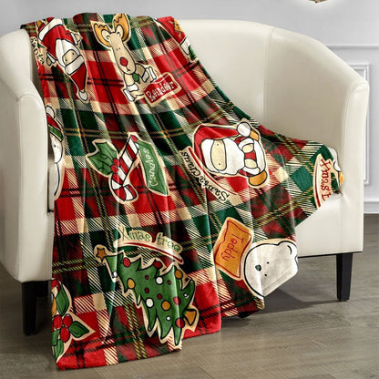 Christmas Snowflake & Santa Flannel Blanket – Cozy All-Season Decorative Throw