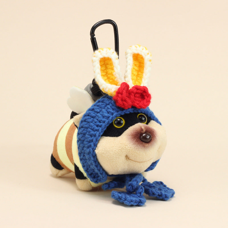 Bee Dog Plush Keychain – Cute Puppy Bag Charm