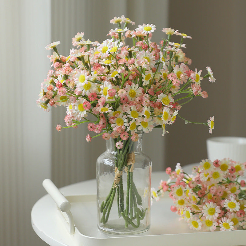 Artificial 3-Branch Baby’s Breath & Mini Daisy Bouquet – Handmade Silk Flowers