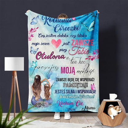 Flannel Printed Throw Blanket – “Letters of Love” Cozy Fleece Blanket