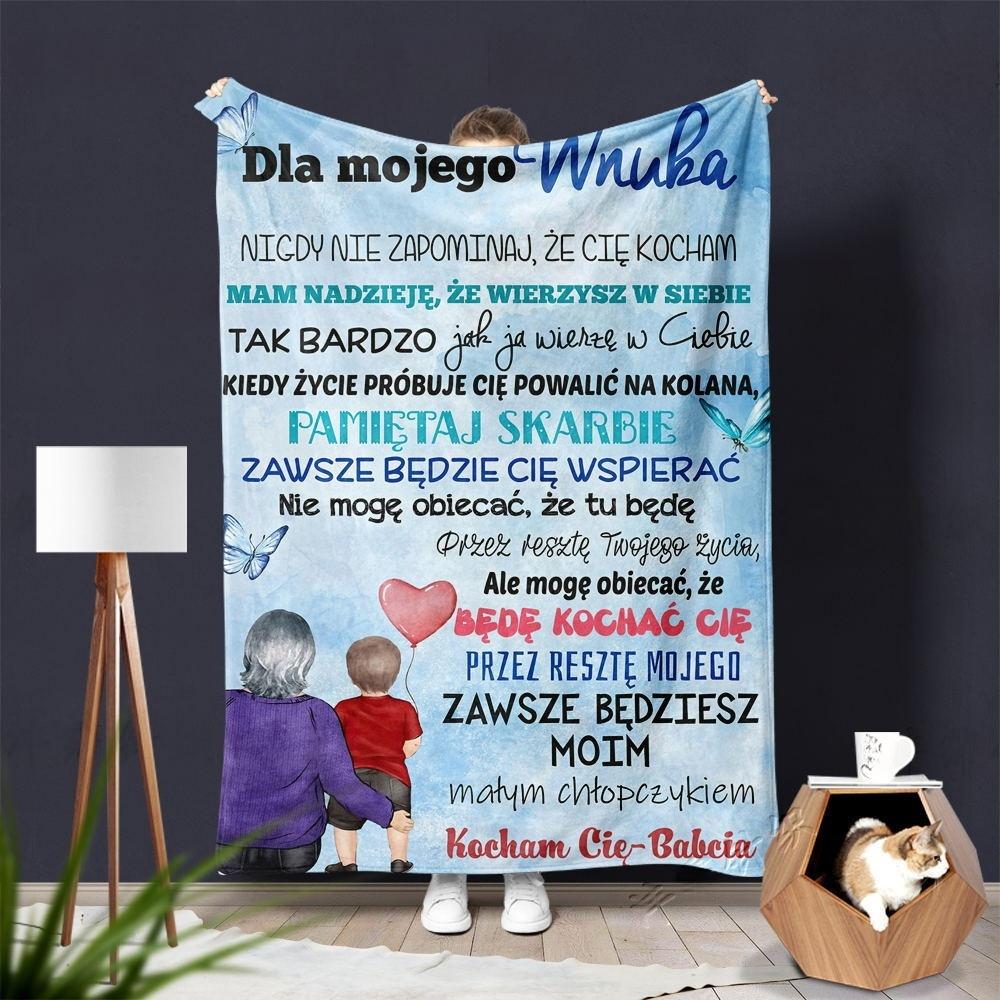 Flannel Printed Throw Blanket – “Letters of Love” Cozy Fleece Blanket