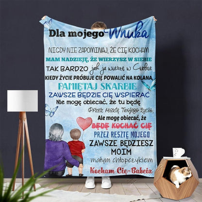 Flannel Printed Throw Blanket – “Letters of Love” Cozy Fleece Blanket