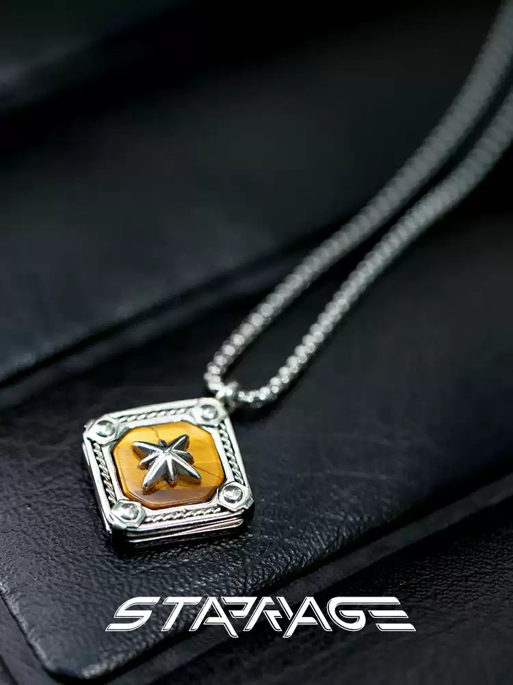 STRRY AGE Series · Tiger’s Eye Octagram Pendant Necklace