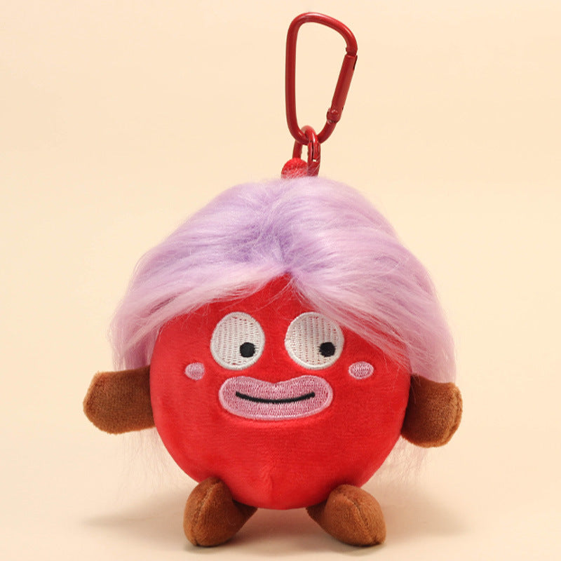 Funny Fruit Plush Keychain – Red Apple & Pear Plush Doll Bag Charm