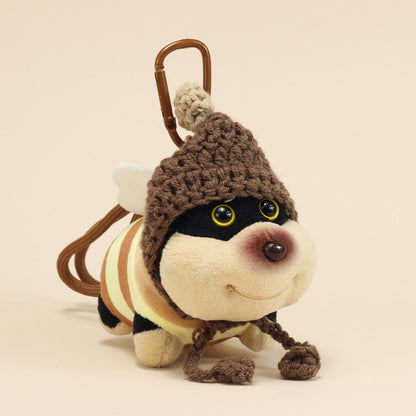 Bee Dog Plush Keychain – Cute Puppy Bag Charm