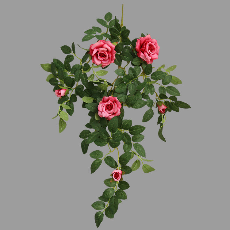 Artificial Climbing Rose Vine – Handmade Silk Flower Wall Hanging