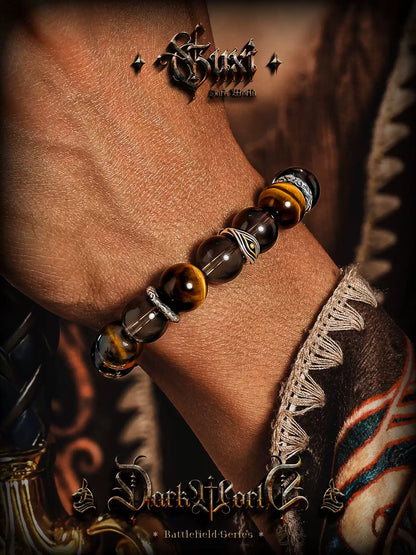 GUXI 【Eye of Insight】 Natural Lightning Tiger Eye Bracelet for Men