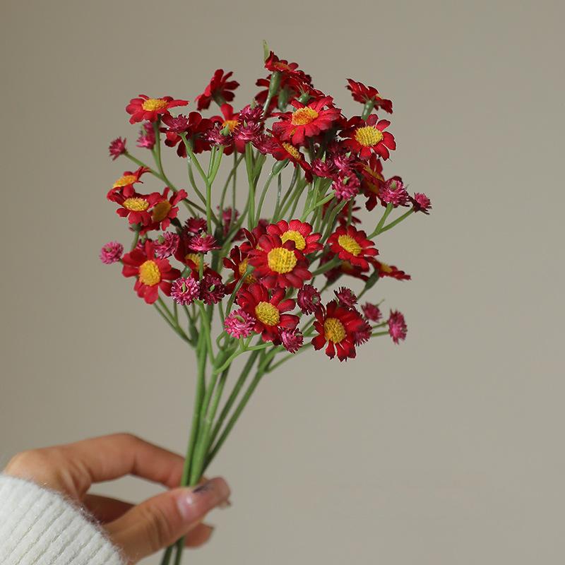 Artificial 3-Branch Baby’s Breath & Mini Daisy Bouquet – Handmade Silk Flowers