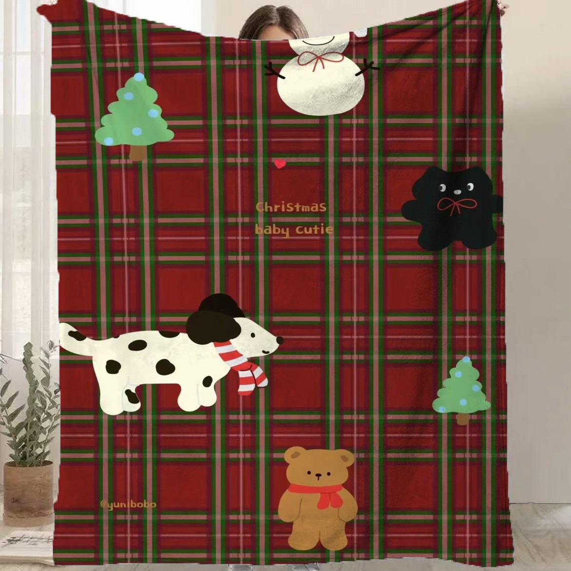 Christmas Flannel Blanket – Warm, Thickened Holiday Throw for Cozy Winter Décor