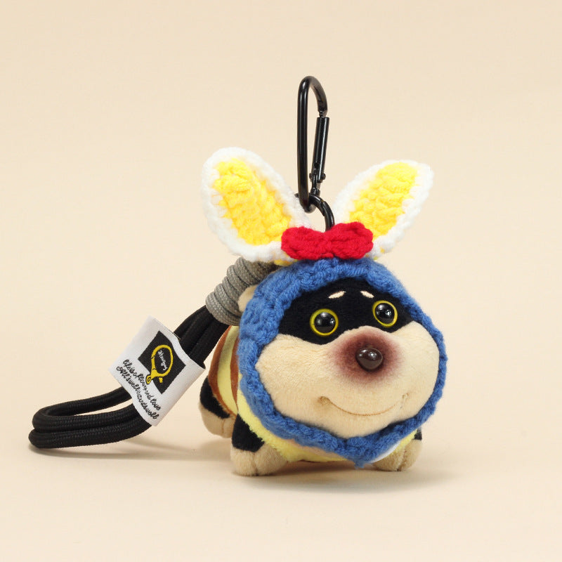 Bee Dog Plush Keychain – Cute Puppy Bag Charm