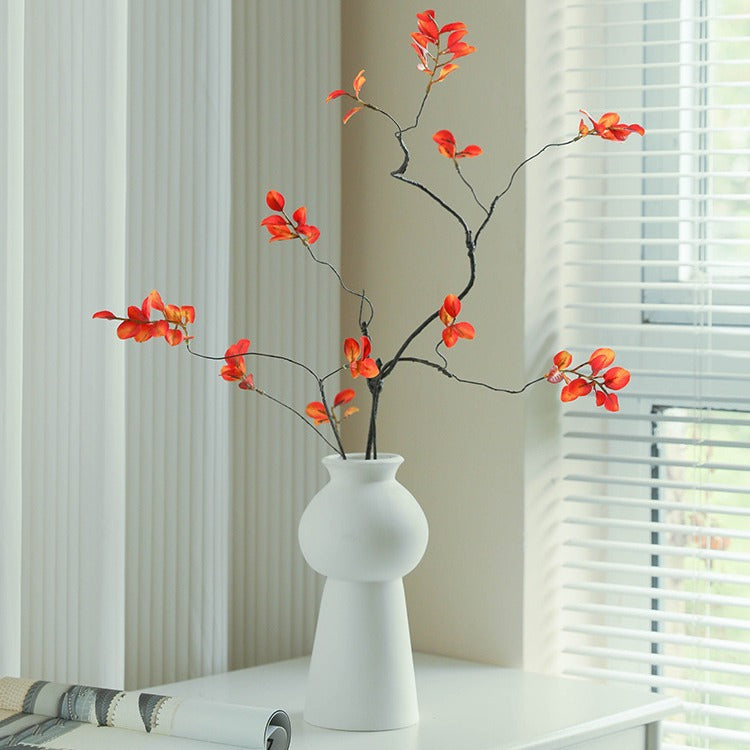 Artificial Autumn Branch – 3-Fork Short Stem with Fall Leaves