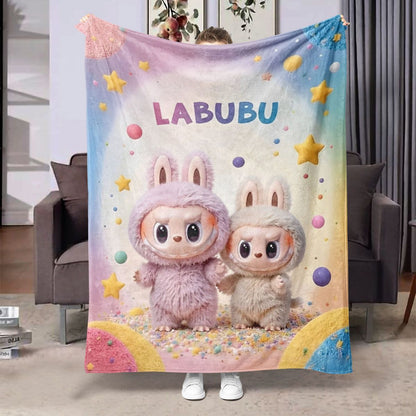 LabuBoo Flannel Blanket – All-Season Cartoon Tapestry Throw