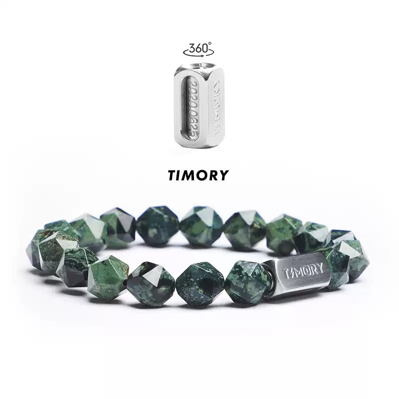 TIMORY Time Memory Series Faceted “Que Sera” Stone Time Capsule Bracelet