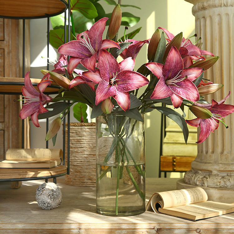Artificial Autumn Lily – Handmade Silk Floral Stem