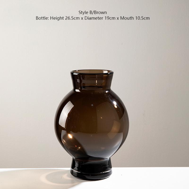 Heavy Brown Glass Vase – Italian Minimalist Art Design