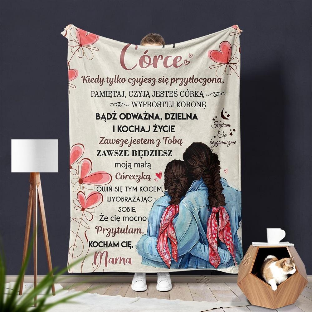 Flannel Printed Throw Blanket – “Letters of Love” Cozy Fleece Blanket